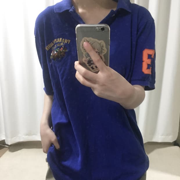 폴로 랄프로렌 블루 카라 반팔 티셔츠