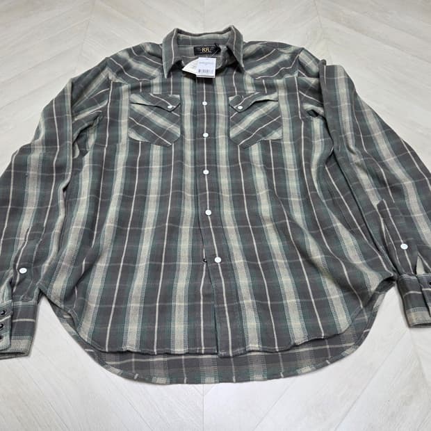 RRL 슬림핏 플래드 웨스턴셔츠 L사이즈