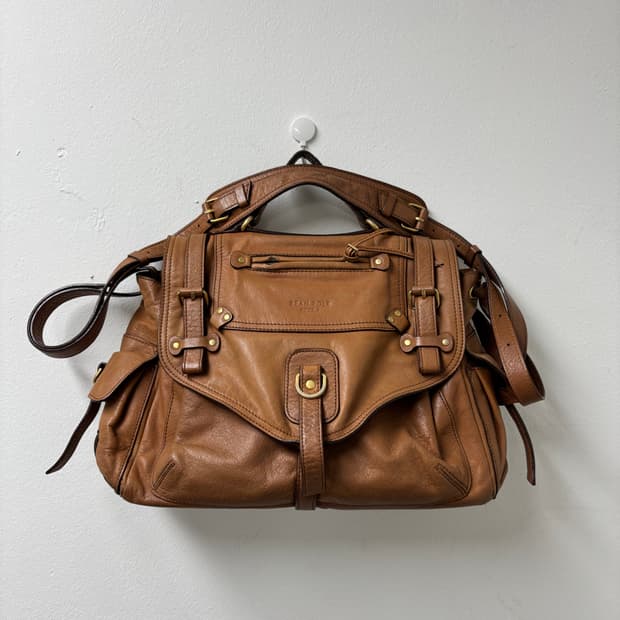 “Bean Pole” Brown Multi Pocket Detail Ba