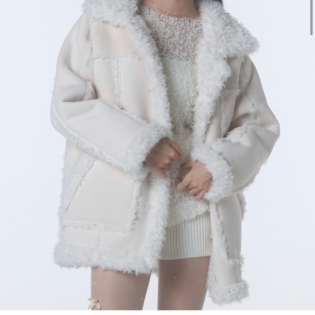 구해요) 오디너리홀리데이 시어링 싱글코트 아이보리