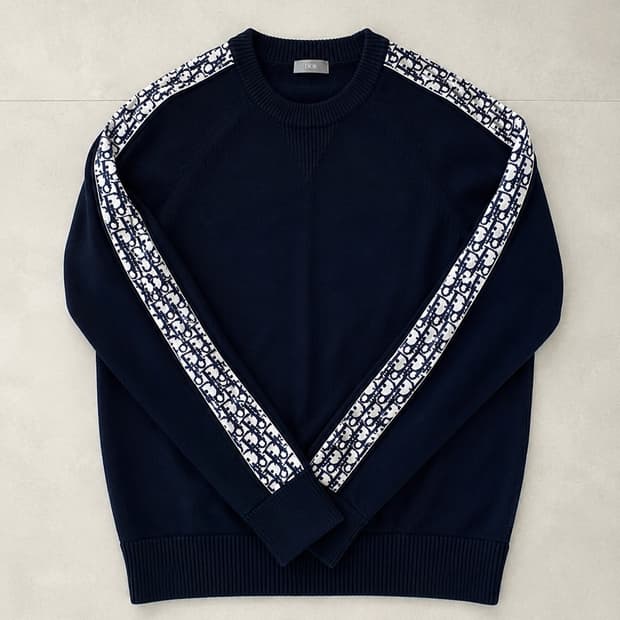 [S급] [정품] [size:m] 디올 오블리크 네이비 인서트 니트