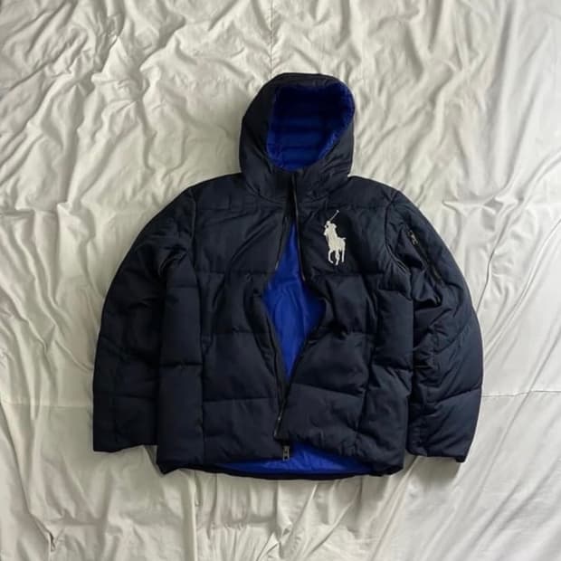 폴로 빅포니 패딩 네이비