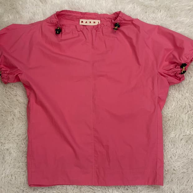 마르니 핑크 반팔 블라우스