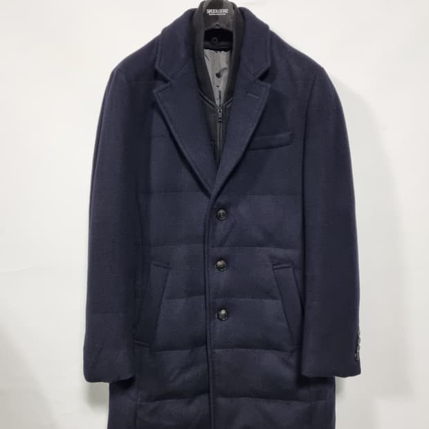 지이크 울 캐시미어 구스다운 하프 패딩코트 100