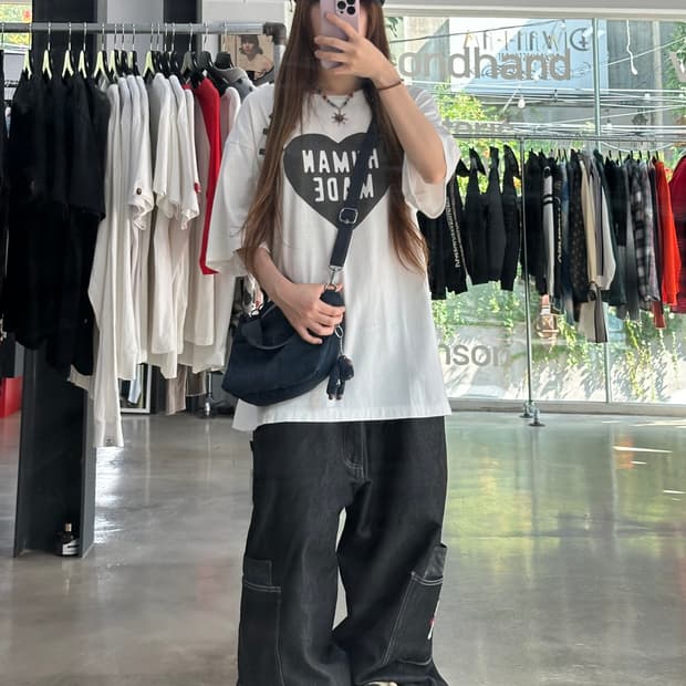휴먼메이드 하트 로고 반팔티셔츠