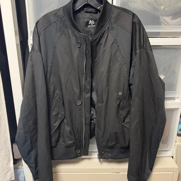 애드오프 ADDOFF 트윈 패널 봄버 MA1 자켓 블랙 L사이즈