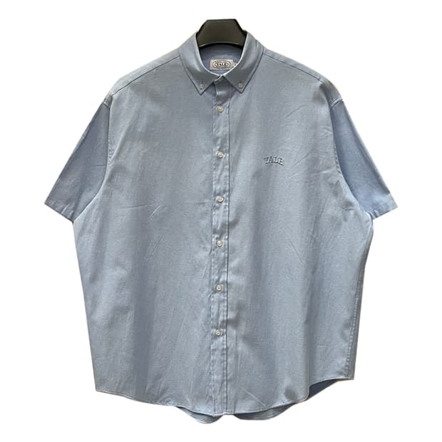 YALE 예일 오버핏 스카이블루 옥스포드 반팔 셔츠 L