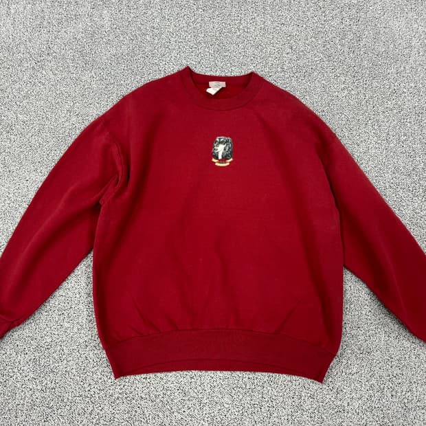 90s 빈티지 강아지자수 스웻셔츠