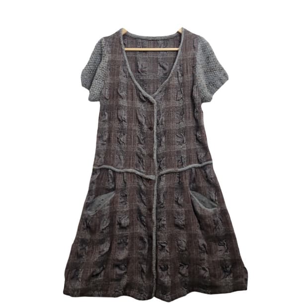 빈티지 브라운 니트 반팔 원피스 [38]