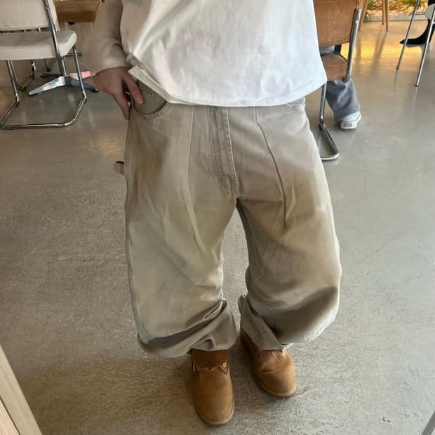 DICKIES 와이드 카펜터 팬츠 베이지