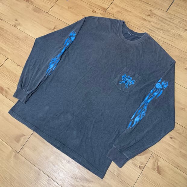 hd blue flame pocket long sleeve