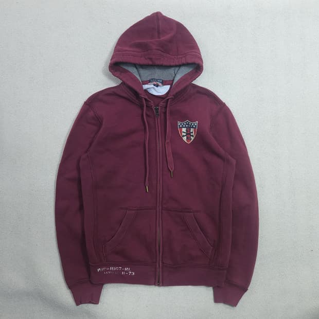 폴로진스 성조기 패치 써멀 후드 집업 M