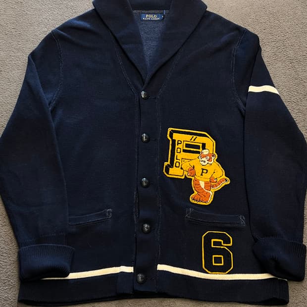 폴로 랄프로렌 타이거패치 울 숄카라 가디건 처분 