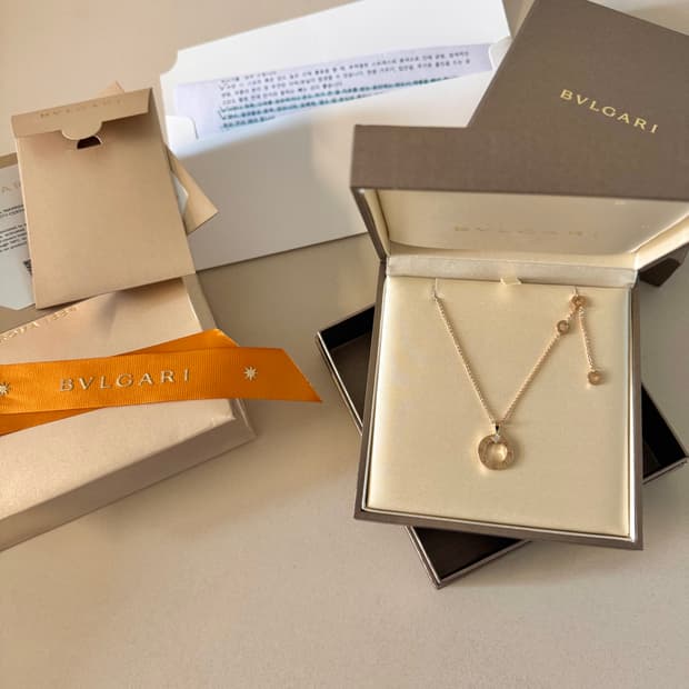 불가리불가리 목걸이 로즈골드 다이아세팅