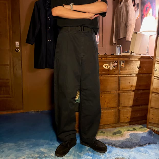 ACNE STUDIOS TWO TUCK WIDE COTTON PANTS