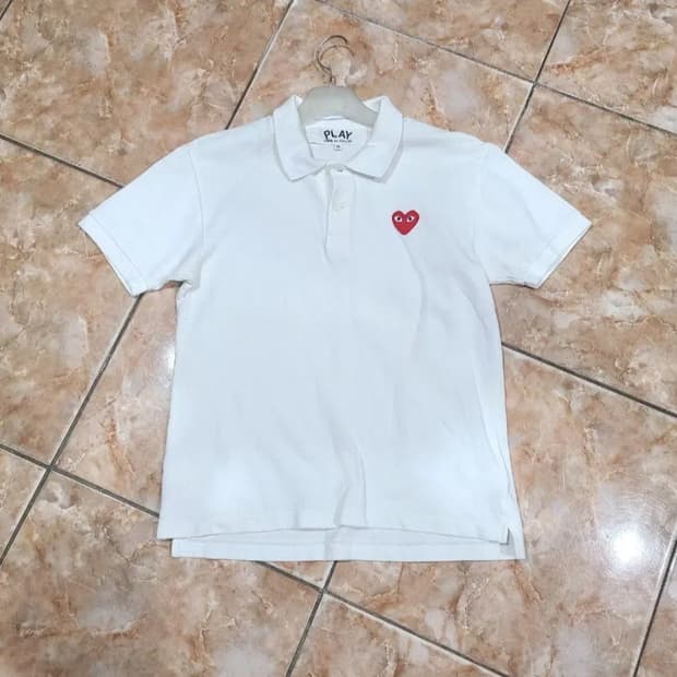 꼼데가르송 레드하트 폴로셔츠