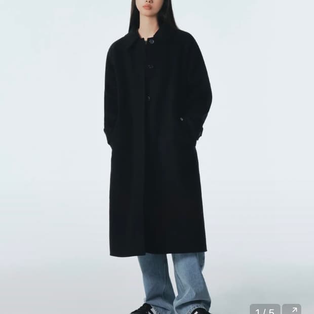 시티브리즈 벨티드 핸드메이드 롱 코트 발마칸 블랙