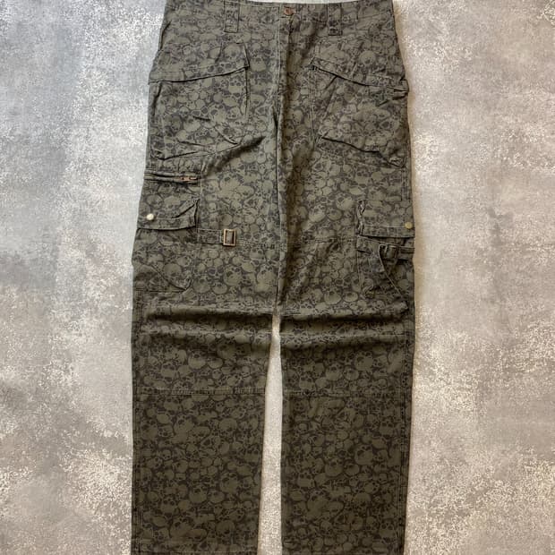 [34] Vintage 빈티지 스컬 풀 프린팅 카고팬츠