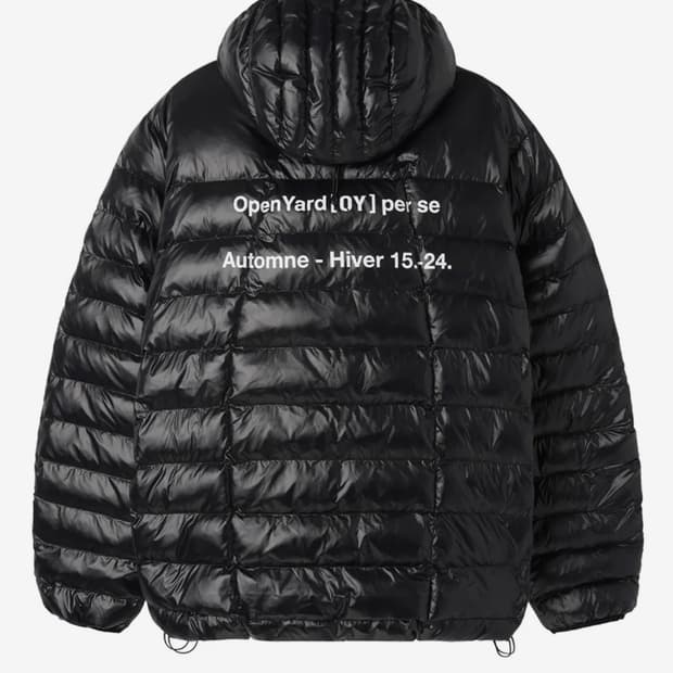 구함) OY 오와이 커브드 경량패딩 유광 블랙