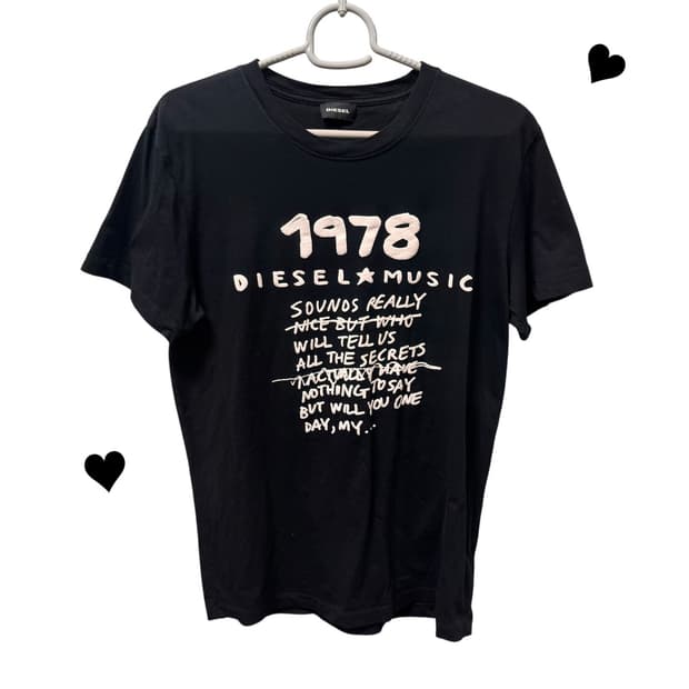 정품 디젤 1978 블랙 반팔티셔츠