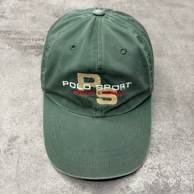 90s 폴로 스포츠 랄프로렌 스펠아웃 볼캡 모자 그린