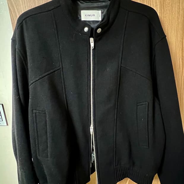 울 숏카라 블루종 자켓