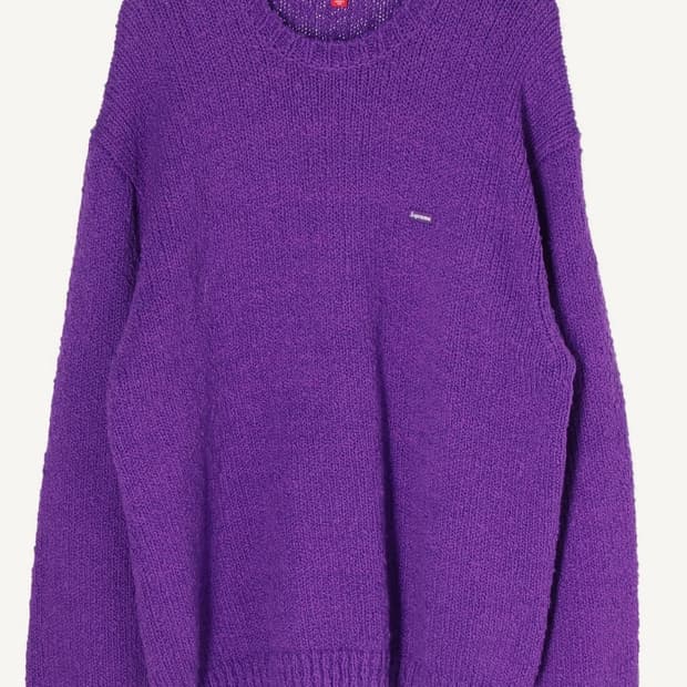 슈프림 퍼플 부클 니트 스웨터