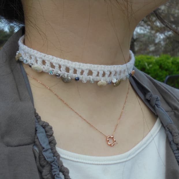 핸드메이드 뜨개 목걸이 주문받아요!