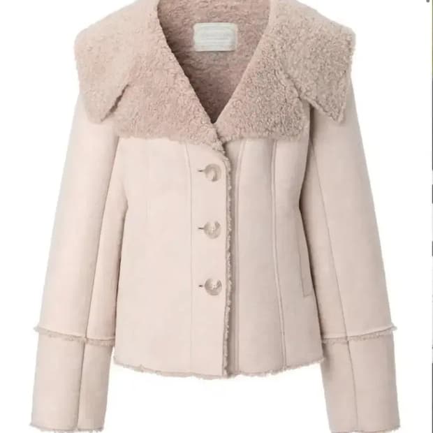 쓰리타임즈 이자벨라 퍼 코트 핑크 