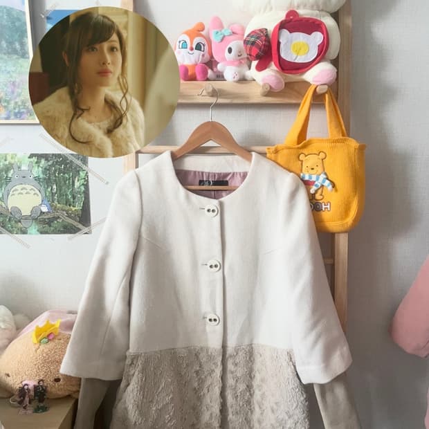 일본 빈티지 사토미 라떼갸루 퍼 아이보리 코트🤍💛