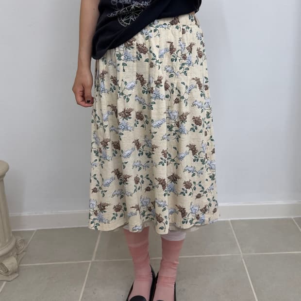 flower cotton skirt