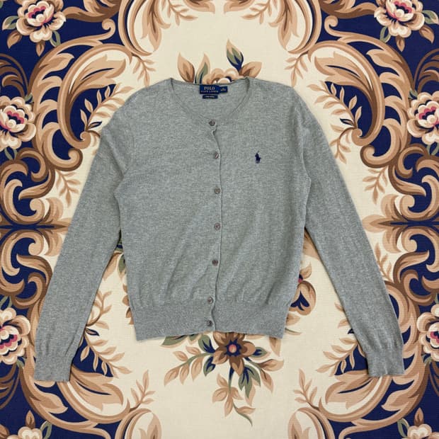 (우먼즈M)폴로 랄프로렌 피마코튼 가디건(그레이)