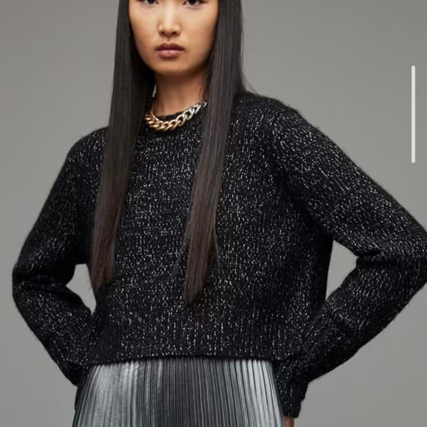 (22년) 올세인츠 크롭 니트 펄니트 스웨터 xs