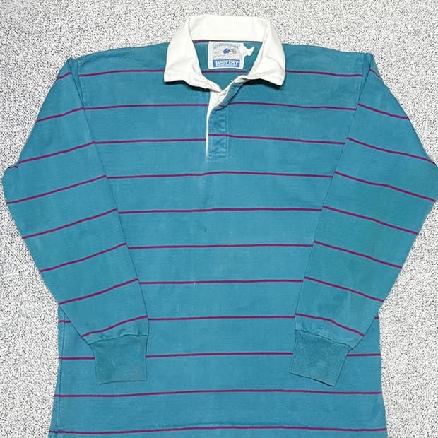 90s LAND'S END 빈티지 스트라이프 럭비 셔츠