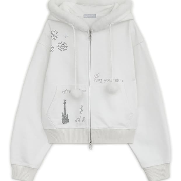 최예나착용 허그유어스킨 핫픽스 퍼 후드집업