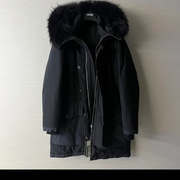 시스템옴므 남성 후드블랙퍼 패딩 100