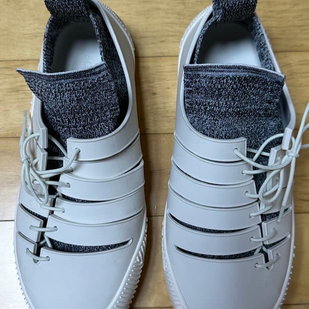 보테가 베네타 Tech Knit Rubber White Sneakers 