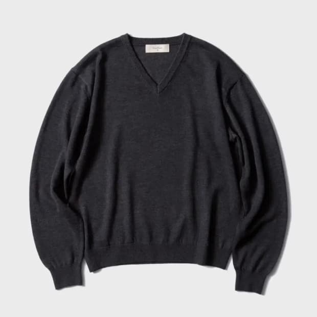 (50) 퍼스트플로어 매일의 니트 브이넥 차콜