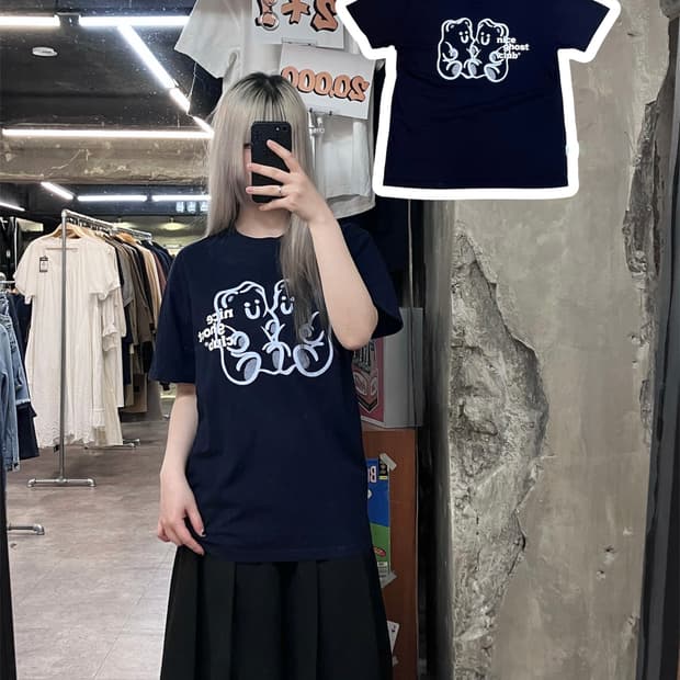 나이스고스트클럽 반팔 티셔츠 딥네이비 M #csz3888