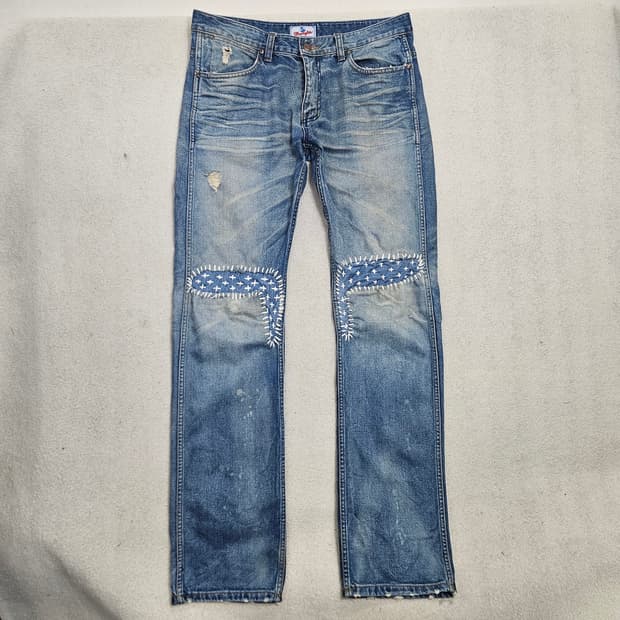 랭글러 사시코 데님 팬츠 L Made in JAPAN