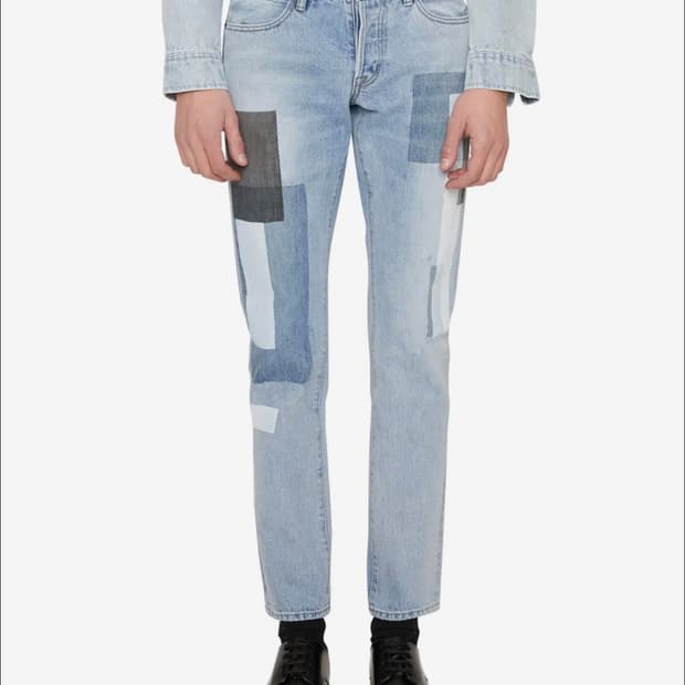 [28] lab101 브라이트 블루 멀티 블로킹 데님