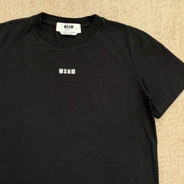 MSGM 블랙 로고 여성 이태리 반팔티 XS