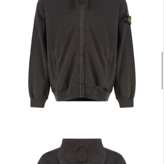 25FW 스톤아일랜드 브러쉬드 오가닉 코튼 플러스 후드집업 L 리드그레이