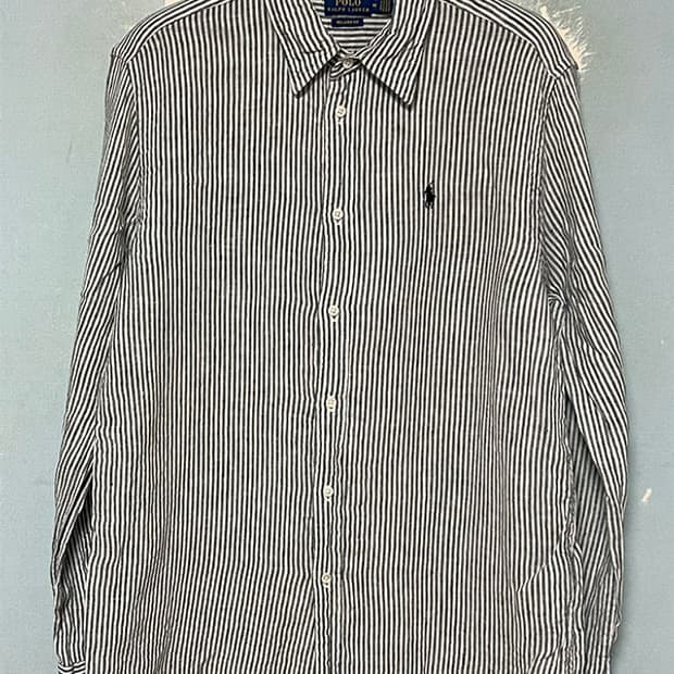 POLO 폴로 여자 린넨셔츠 마 여름 스트라이프 M 95 66