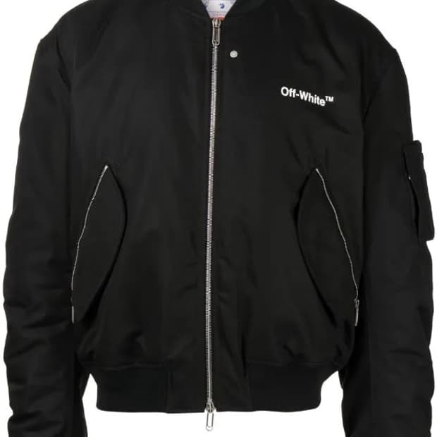 오프화이트 Permanent Line 블랙 ma-1 jacket