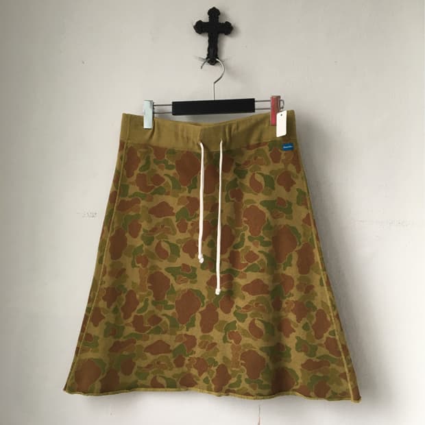 Camo pattern cotton skirt