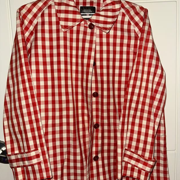 Uniqlo유니클로 레드 깅엄체크 코트
