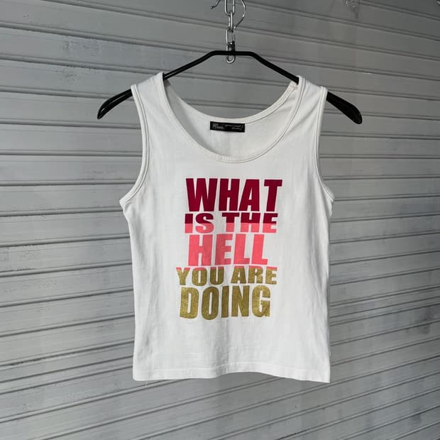 vtg glitter lettering sleeveless