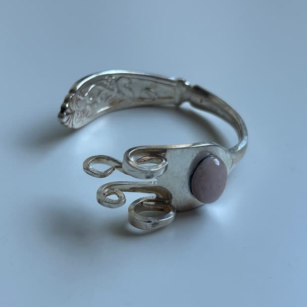 빈티지 로즈쿼츠 포크 뱅글