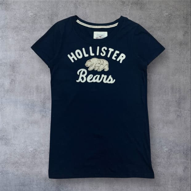 홀리스터 y2k 스펠아웃 빅로고 네이비 반팔티